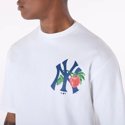 The Male model is wearing New York Yankees MLB Fruit Open White T-Shirt 8