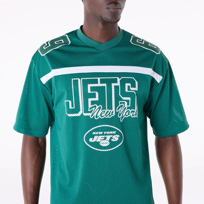 The Male model is wearing New York Jets NFL Mesh Green T-Shirt 8