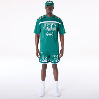 The Male model is wearing New York Jets NFL Mesh Green T-Shirt 5