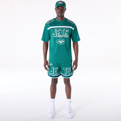 The Male model is wearing New York Jets NFL Mesh Green T-Shirt 5