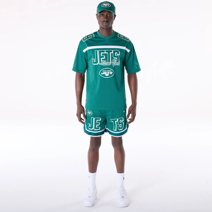 The Male model is wearing New York Jets NFL Mesh Green T-Shirt 5