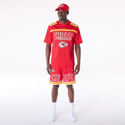 The Male model is wearing Kansas City Chiefs NFL Mesh Red T-Shirt 5
