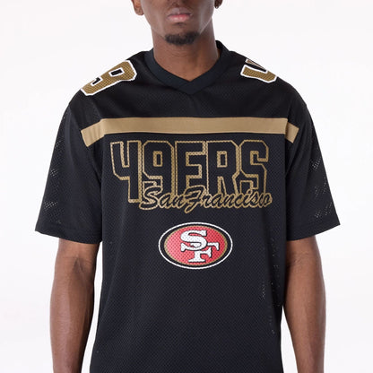 The Male model is wearing San Francisco 49ers NFL Mesh Black T-Shirt 3