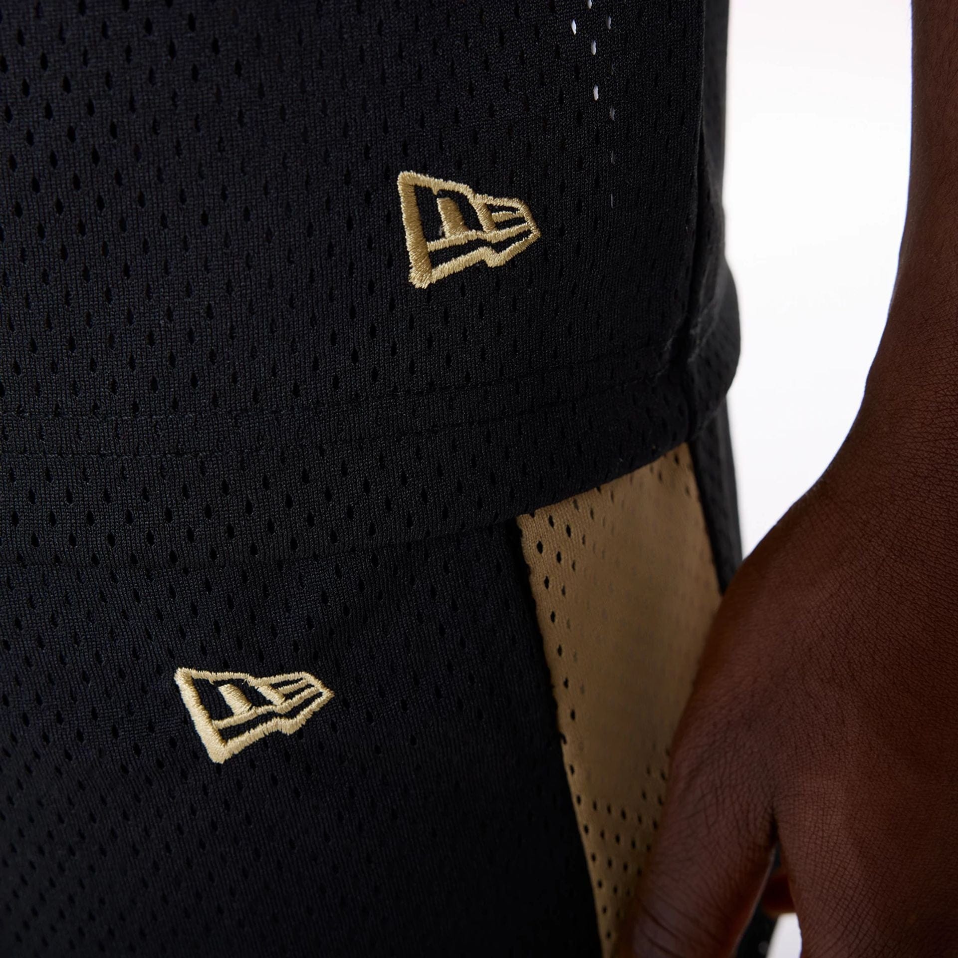 The Male model is wearing San Francisco 49ers NFL Mesh Black T-Shirt 4