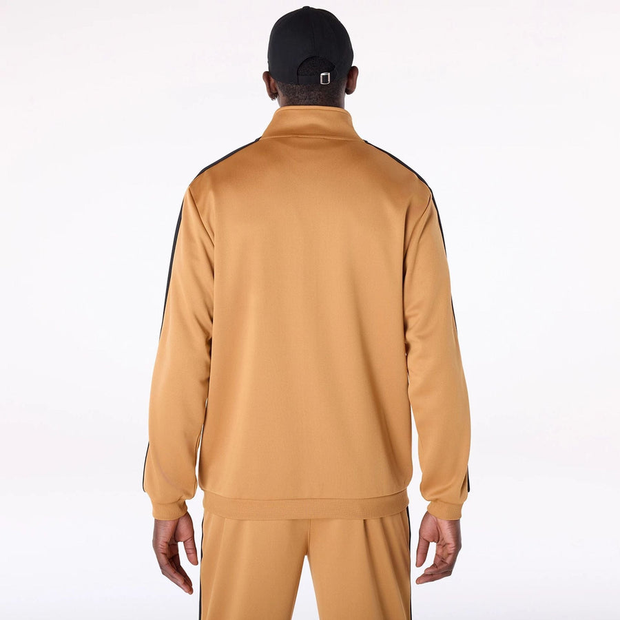 The Male model is wearing LA Lakers NBA Dark Beige Track Jacket 2