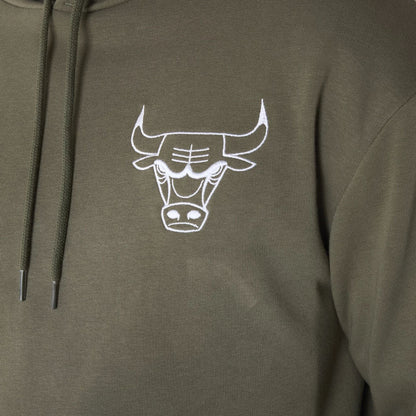 The Male model is wearing Chicago Bulls NBA League Essential Green Oversized Pullover Hoodie 7