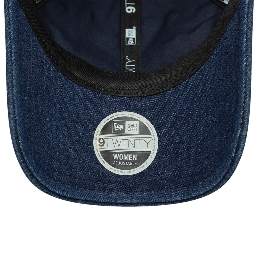 This is a Womens New Era Floral Denim Navy 9TWENTY Adjustable Cap 7