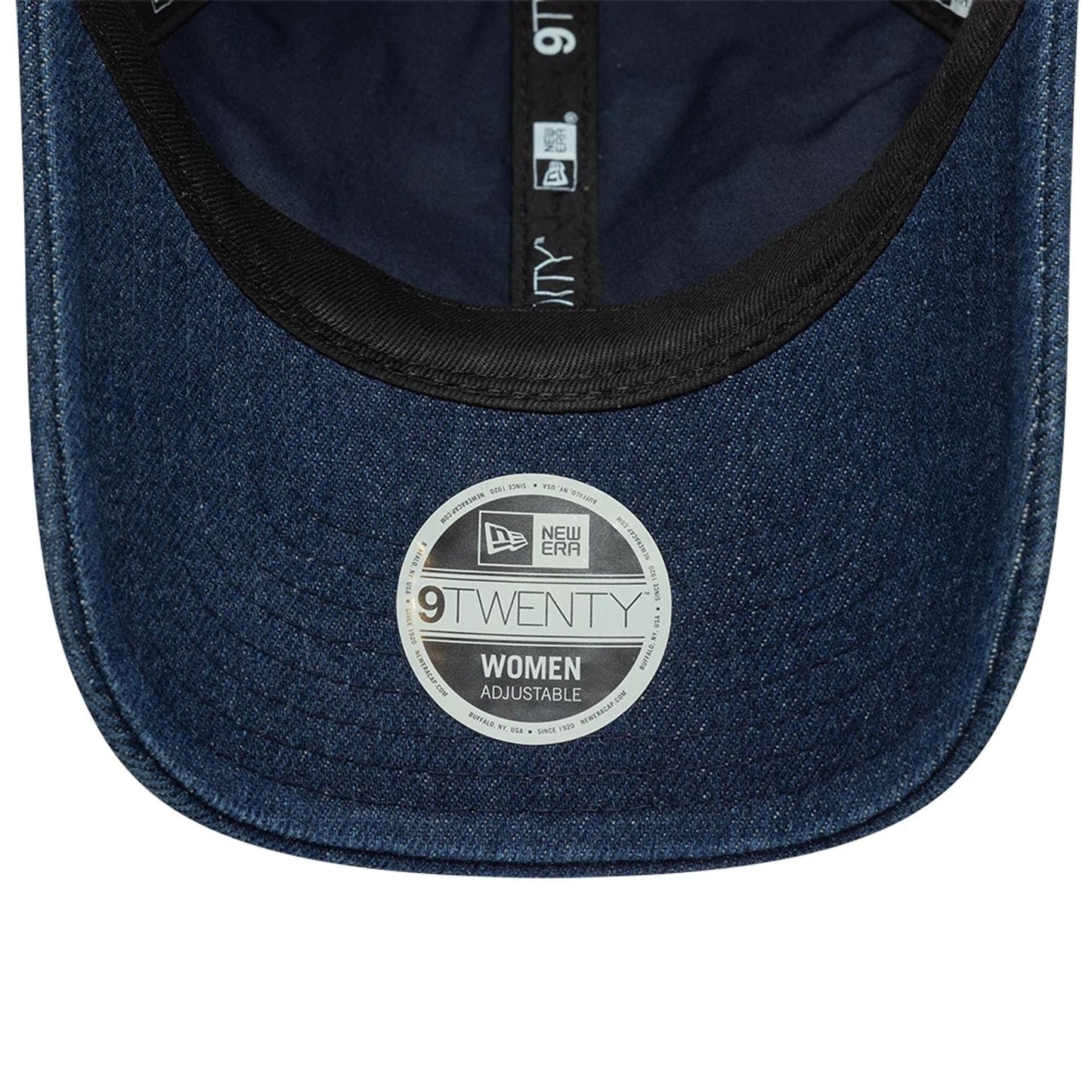 This is a Womens New Era Floral Denim Navy 9TWENTY Adjustable Cap 7