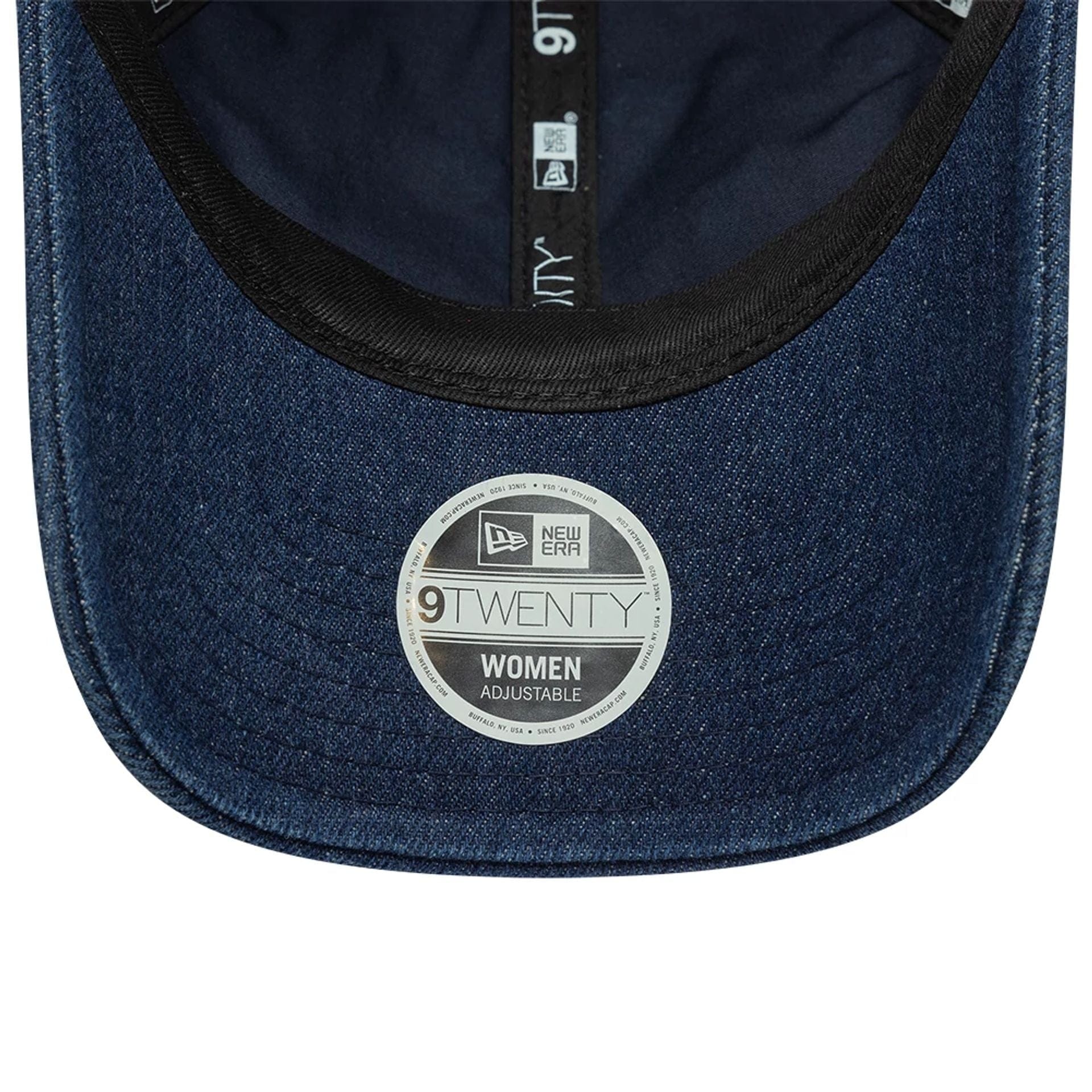 This is a Womens New Era Floral Denim Navy 9TWENTY Adjustable Cap 7