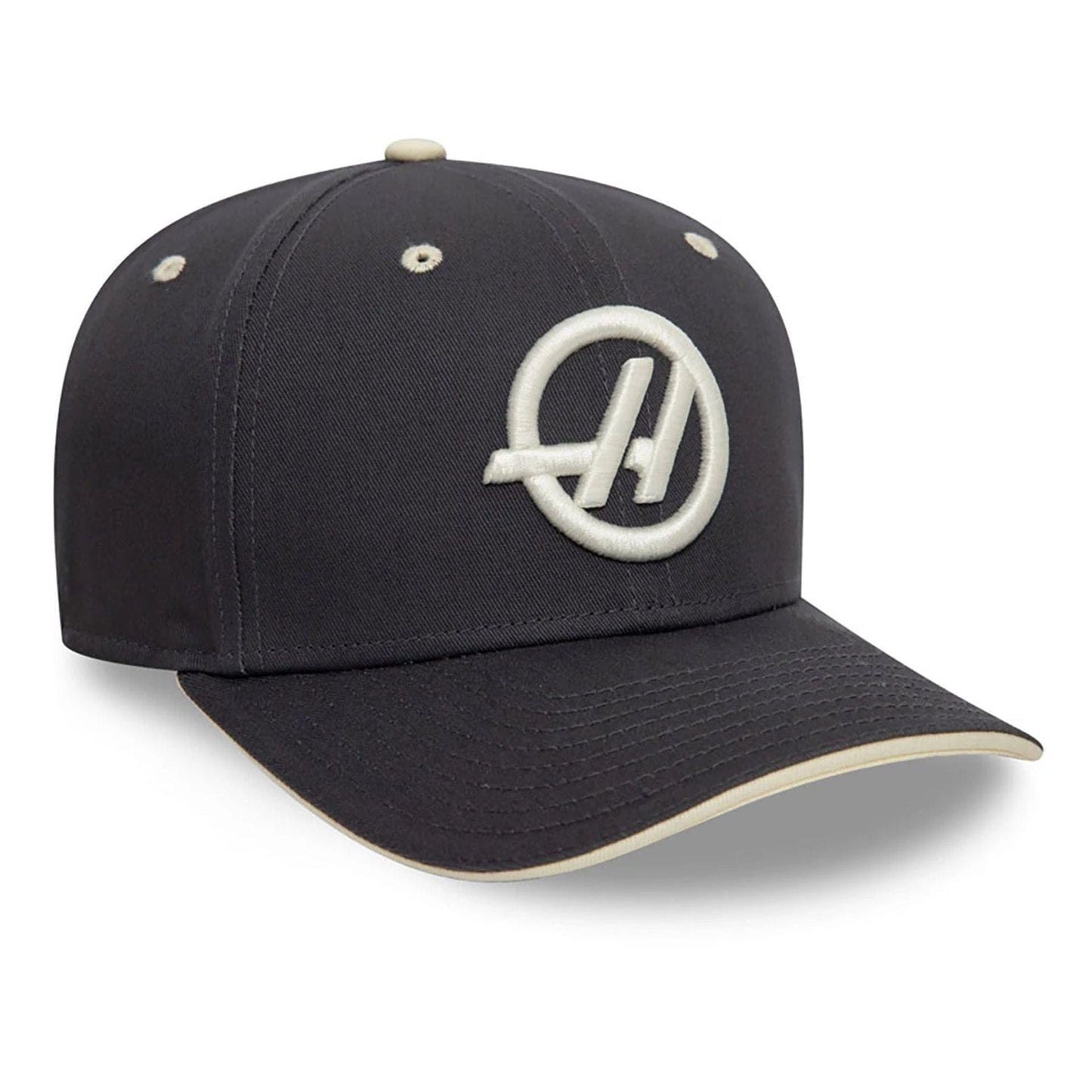 This is a MoneyGram Haas F1 Team Seasonal Dark Grey 9SEVENTY Stretch Snap Adjustable Cap 4