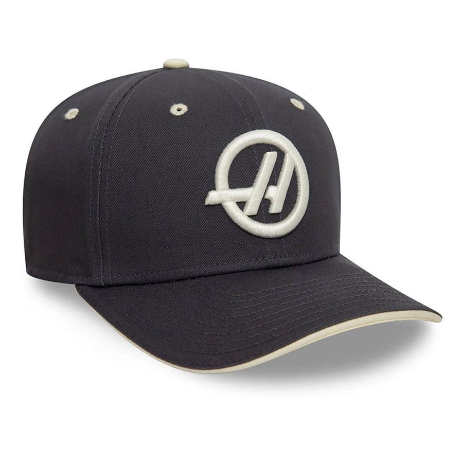 This is a MoneyGram Haas F1 Team Seasonal Dark Grey 9SEVENTY Stretch Snap Adjustable Cap 4