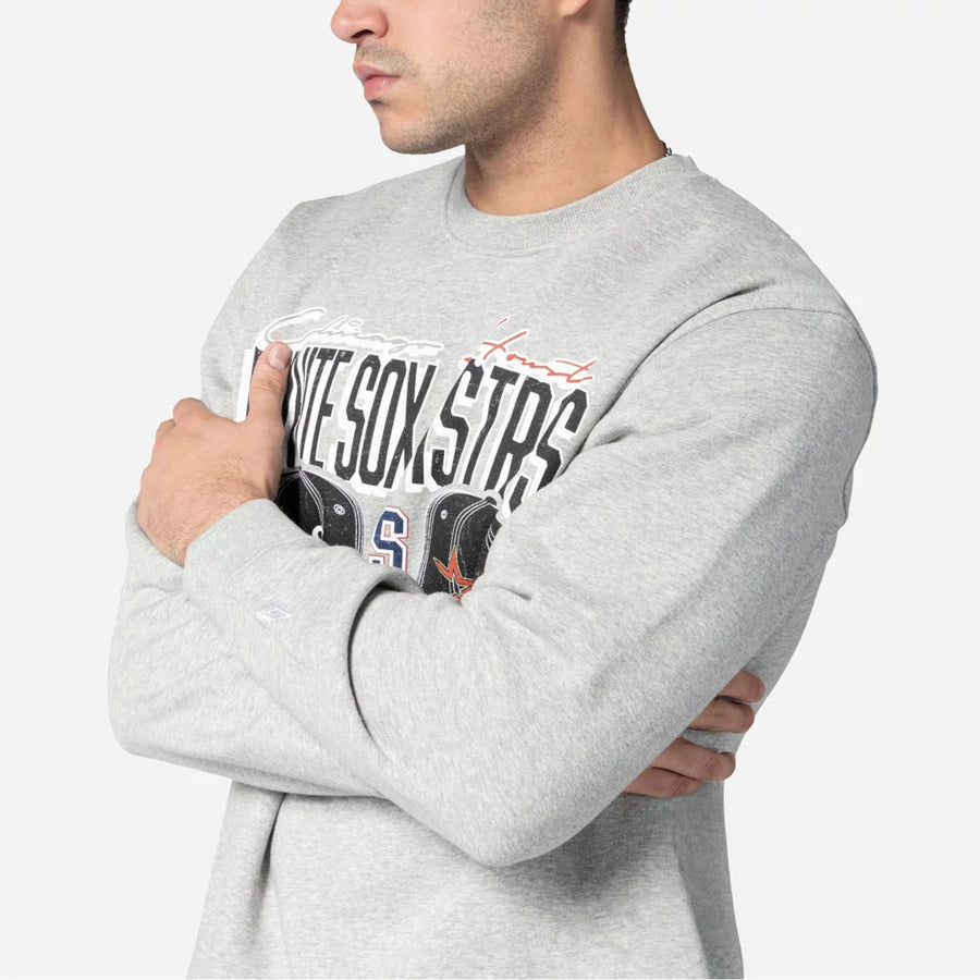 The Male model is wearing MLB Dueling Logos Sport Classic Grey Crewneck Sweater 3