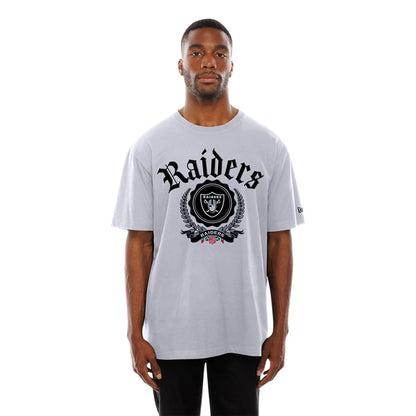 The Male model is wearing Las Vegas Raiders Throwback Prep White T-Shirt 6