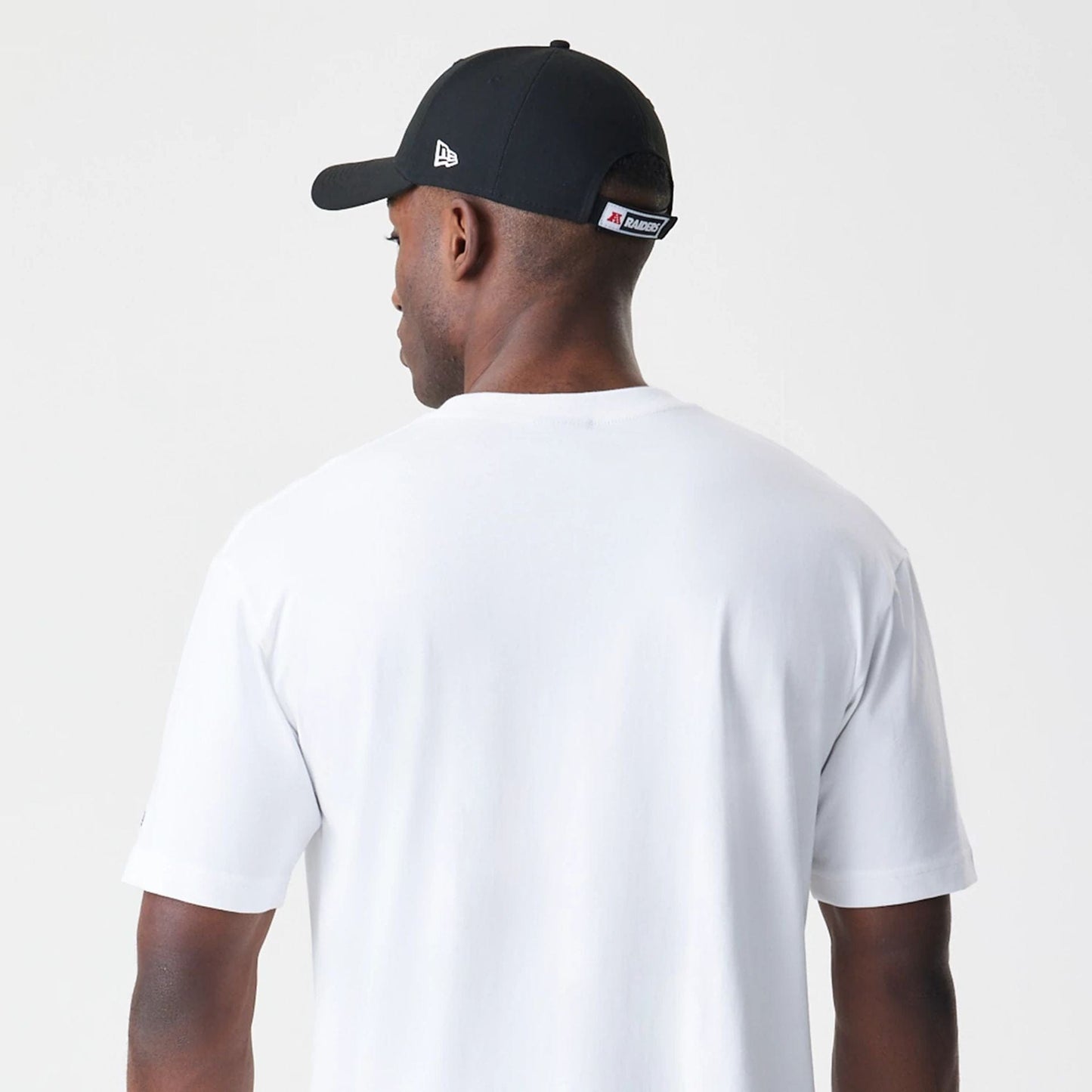 The Male model is wearing Las Vegas Raiders Throwback Prep White T-Shirt 5