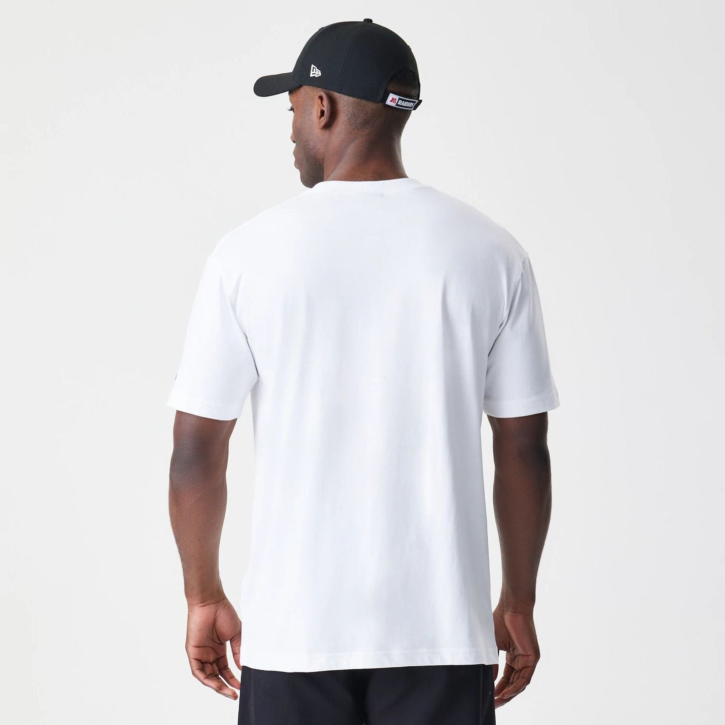 The Male model is wearing Las Vegas Raiders Throwback Prep White T-Shirt 2