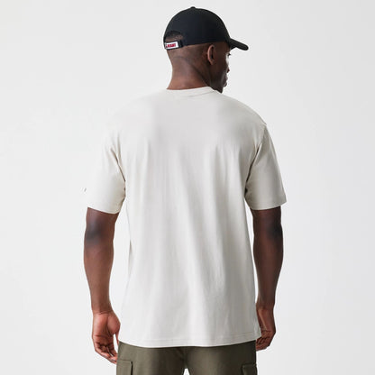 The Male model is wearing Miami Heat Modern Driver Light Beige T-Shirt 2