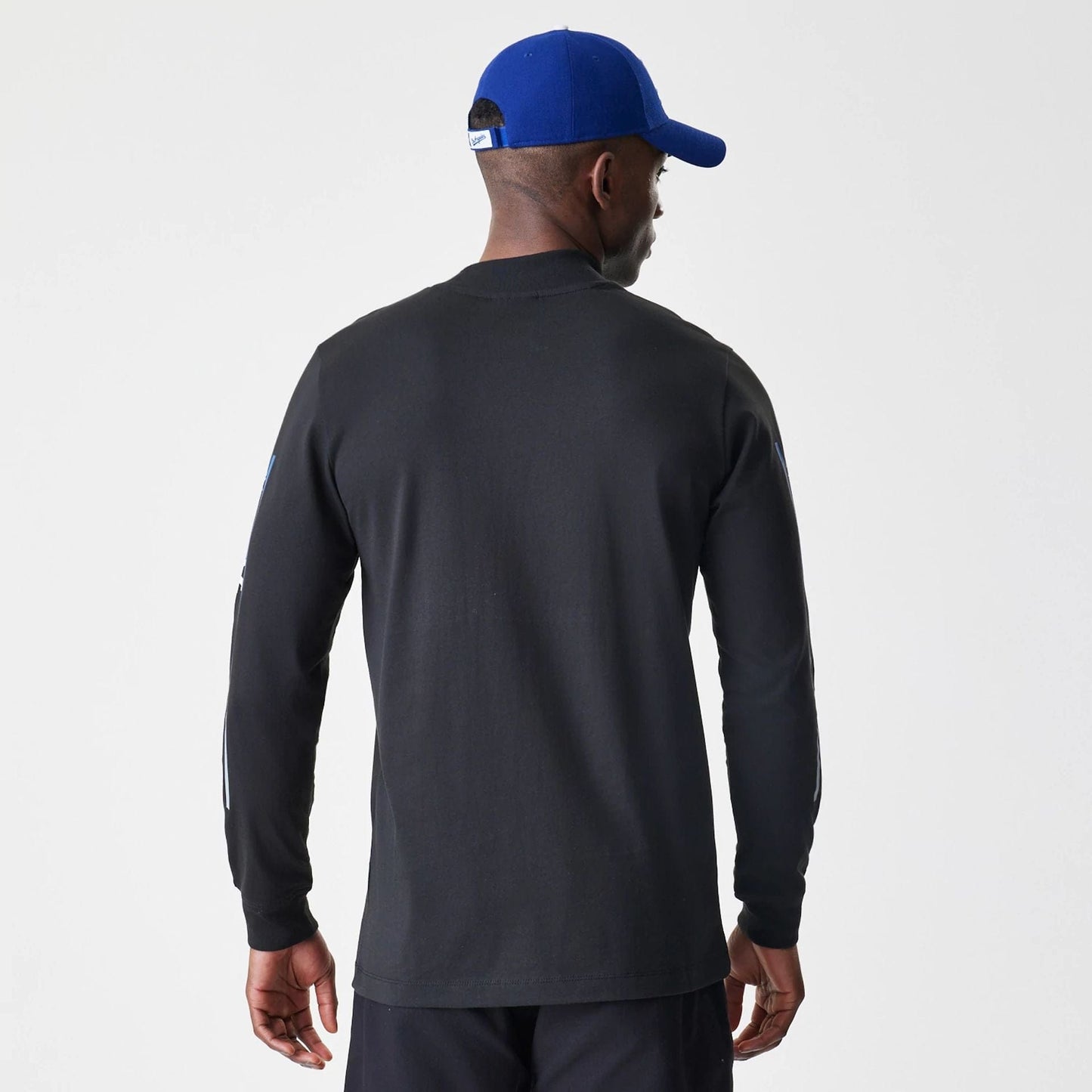 The Male model is wearing LA Dodgers Modern Driver Black Long Sleeve T-Shirt 3
