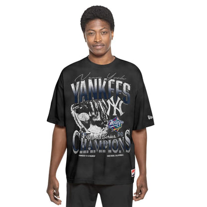 The Male model is wearing New York Yankees Sport Classic Black T-Shirt 6