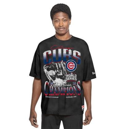 The Male model is wearing Chicago Cubs Sport Classic Black T-Shirt 6