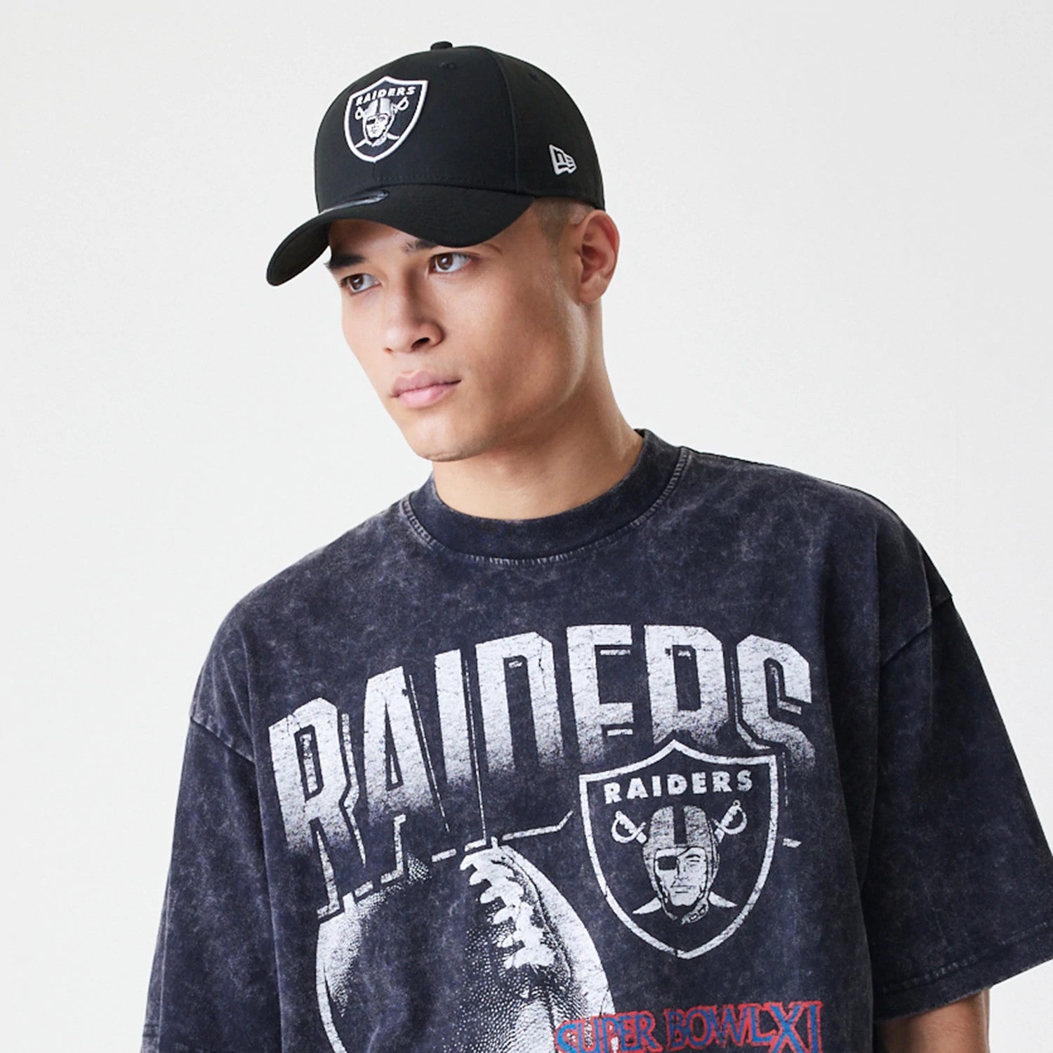 The Male model is wearing Las Vegas Raiders Sport Classic Black T-Shirt 4