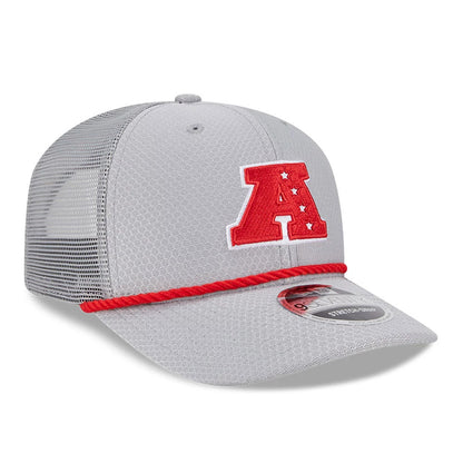 Pictured is this NFL Pro Bowl 2025 AFC Logo 9SEVENTY Trucker Stretch Snap Adjustable cap in grey. 3