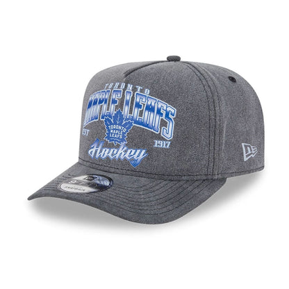 This is a Toronto Maple Leafs NHL Washed Black 9FIFTY A-Frame Adjustable Cap 1