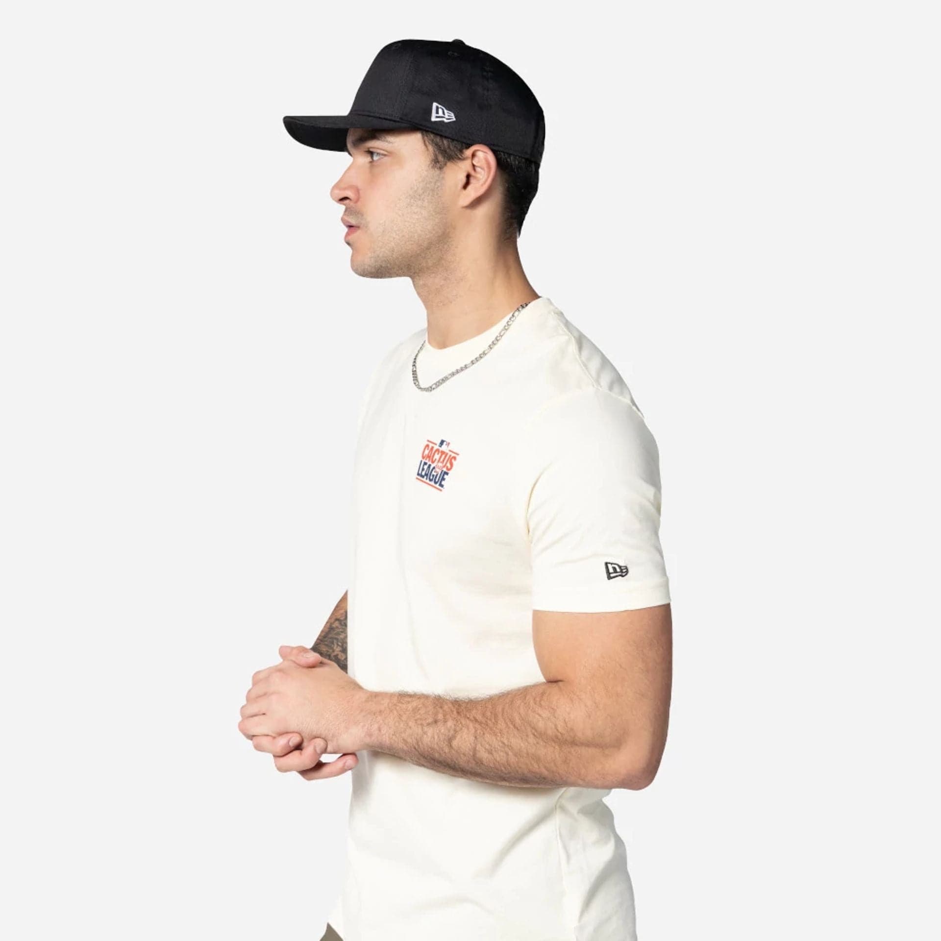 The Male model is wearing Cactus League Spring Training 2025 Cream T-Shirt 4