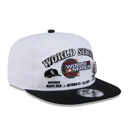 This is a Chicago White Sox VS Houston Astros Championship Pin White Golfer Adjustable Cap 4