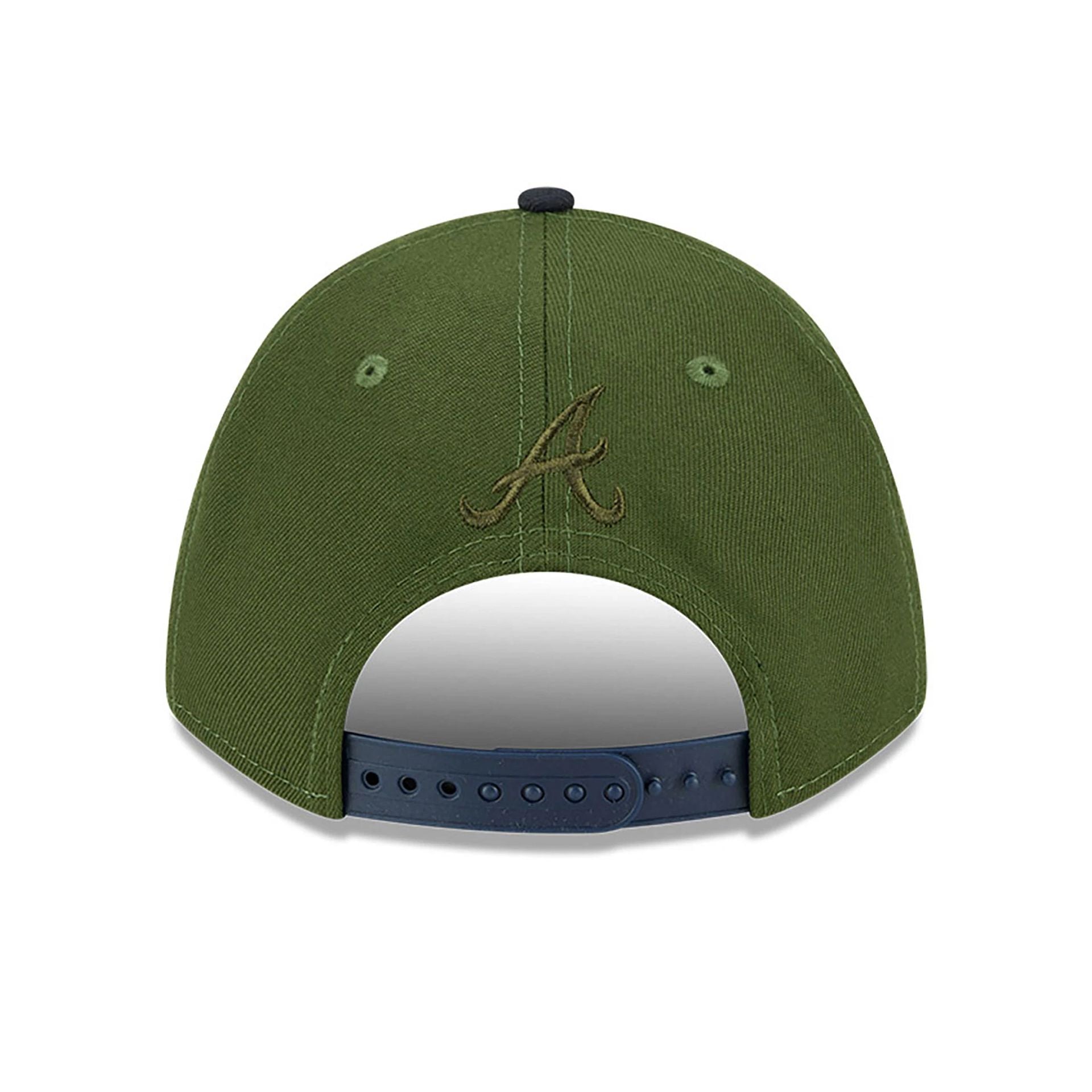 This is a Atlanta Braves City Feature Dark Green 9FORTY M-Crown A-Frame Adjustable Cap 5