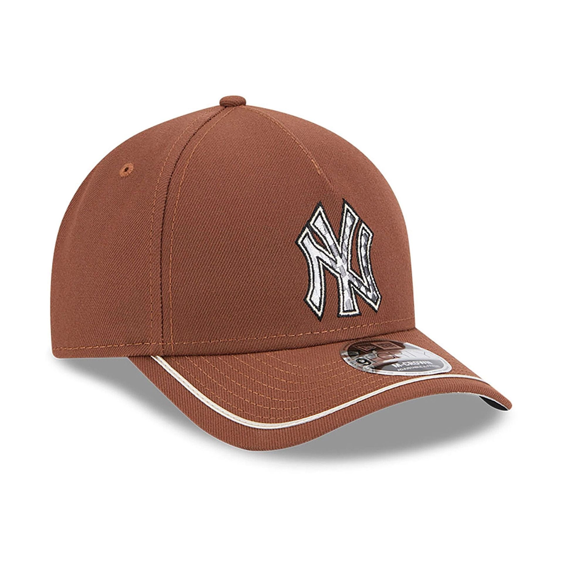 This is a New York Yankees New Era Motorsport Dark Brown 9FORTY M-Crown A-Frame Adjustable Cap 3