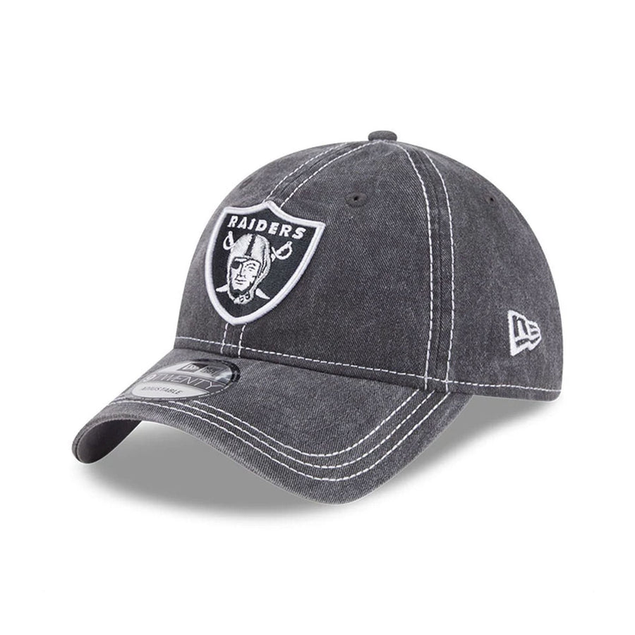This is a Las Vegas Raiders Washed Contrast Black 9TWENTY Adjustable Cap 1