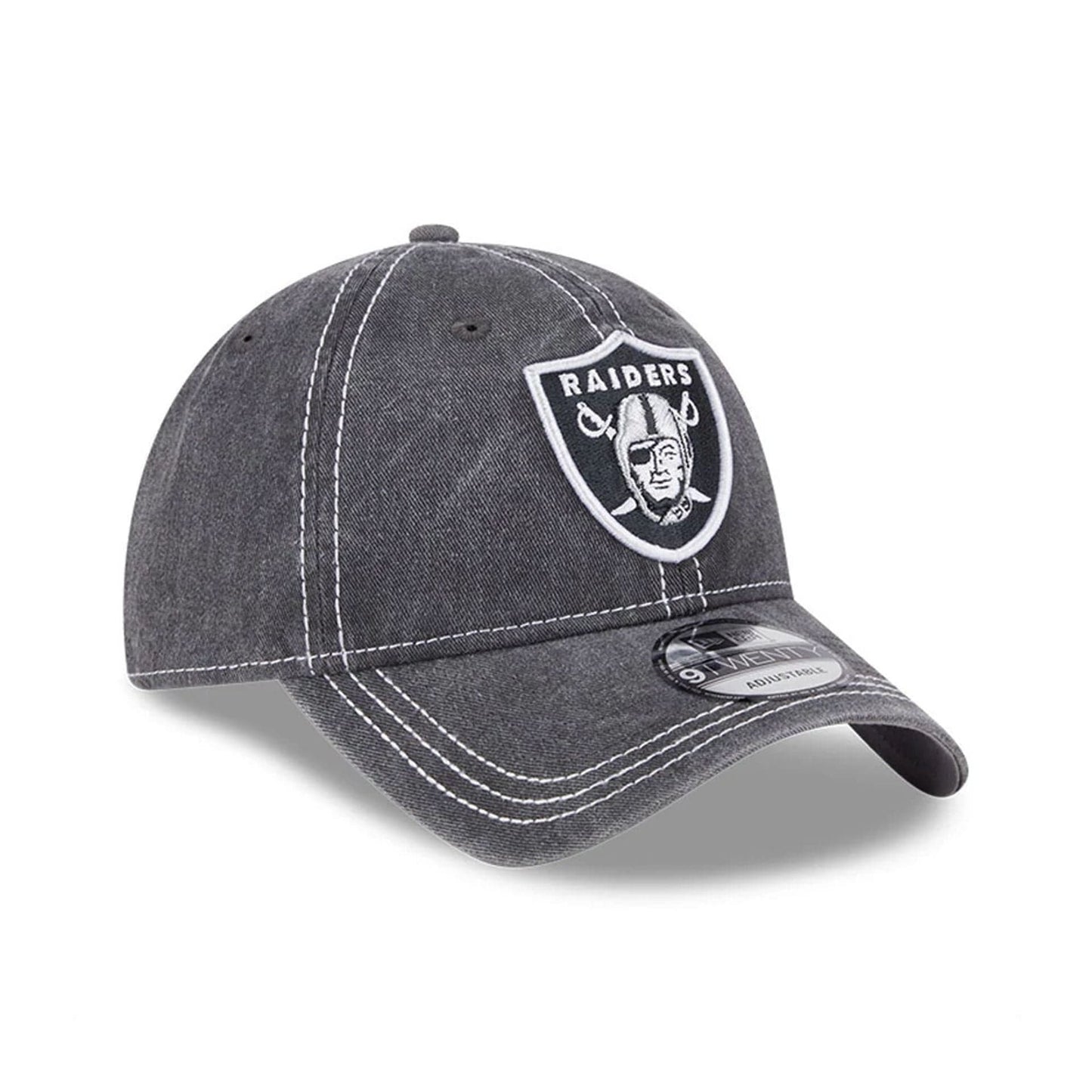 This is a Las Vegas Raiders Washed Contrast Black 9TWENTY Adjustable Cap 4