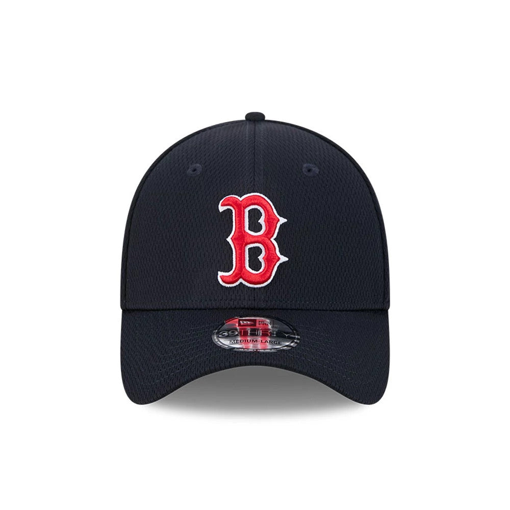 Pictured is this MLB Evergreen Boston Red Sox 39THIRTY Stretch Fit cap in navy. 2