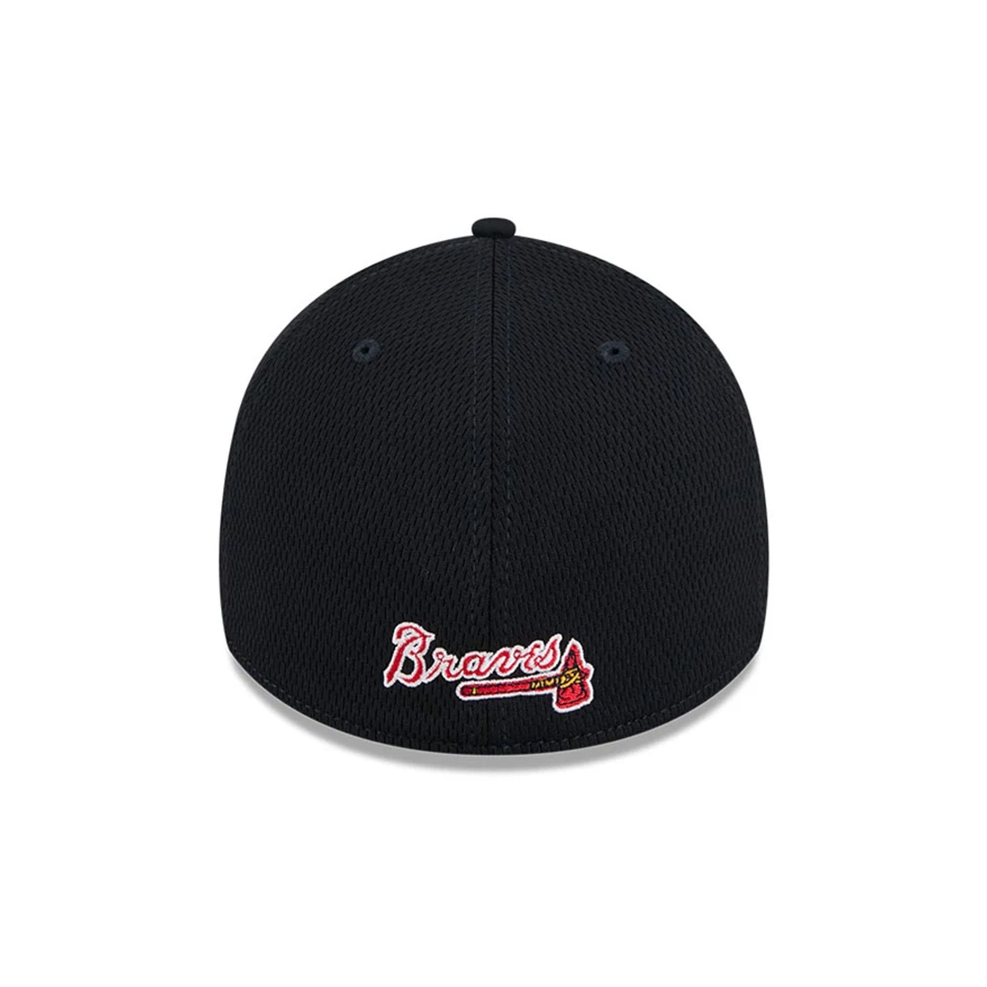Pictured is this MLB Evergreen Atlanta Braves 39THIRTY Stretch Fit cap in navy. 4