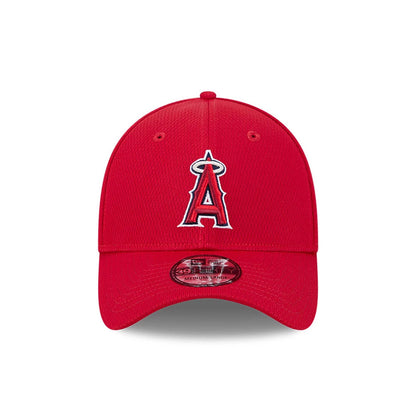 Pictured is this MLB Evergreen LA Angels 39THIRTY Stretch Fit cap in red. 2