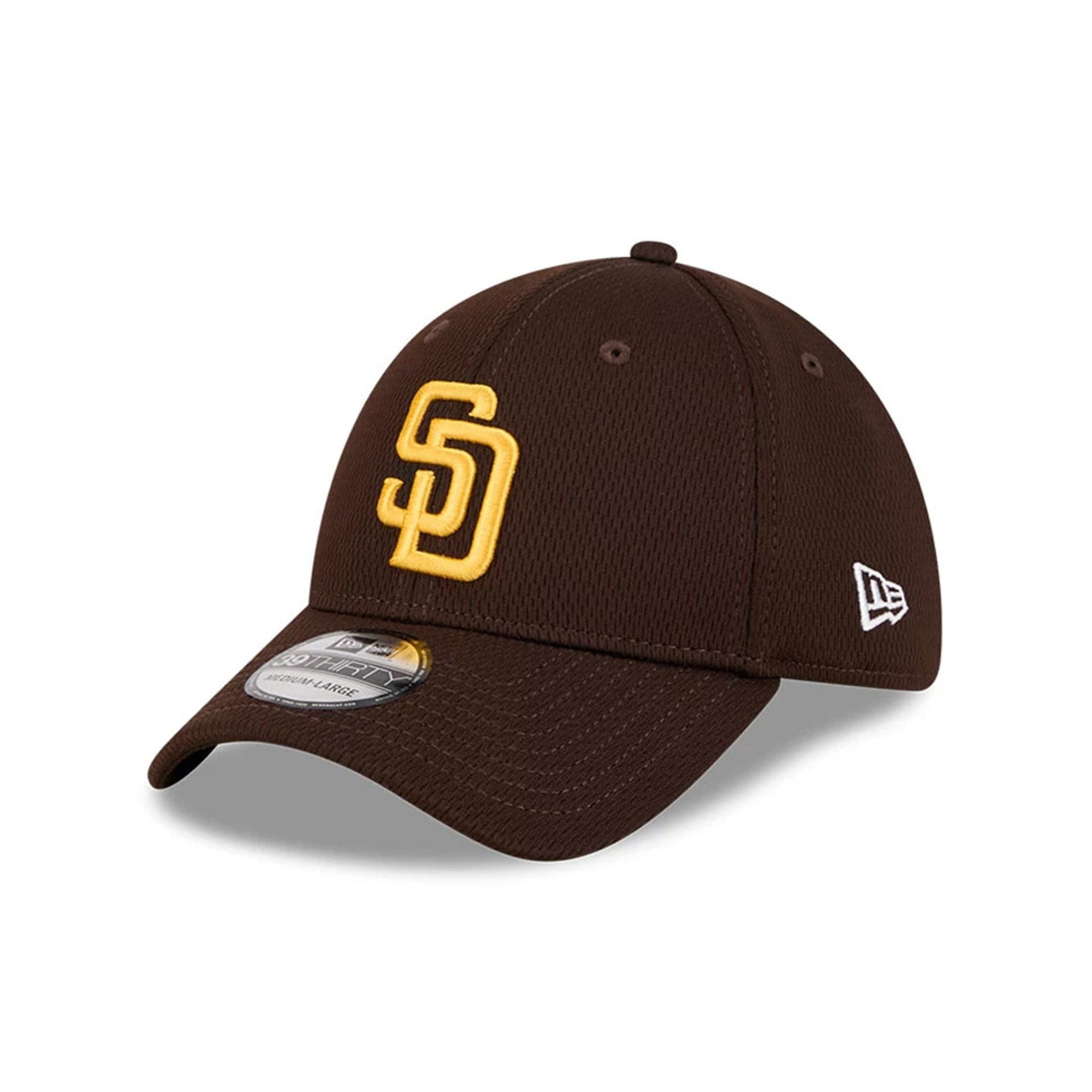 Pictured is this MLB Evergreen San Diego Padres 39THIRTY Stretch Fit cap in dark brown. 1