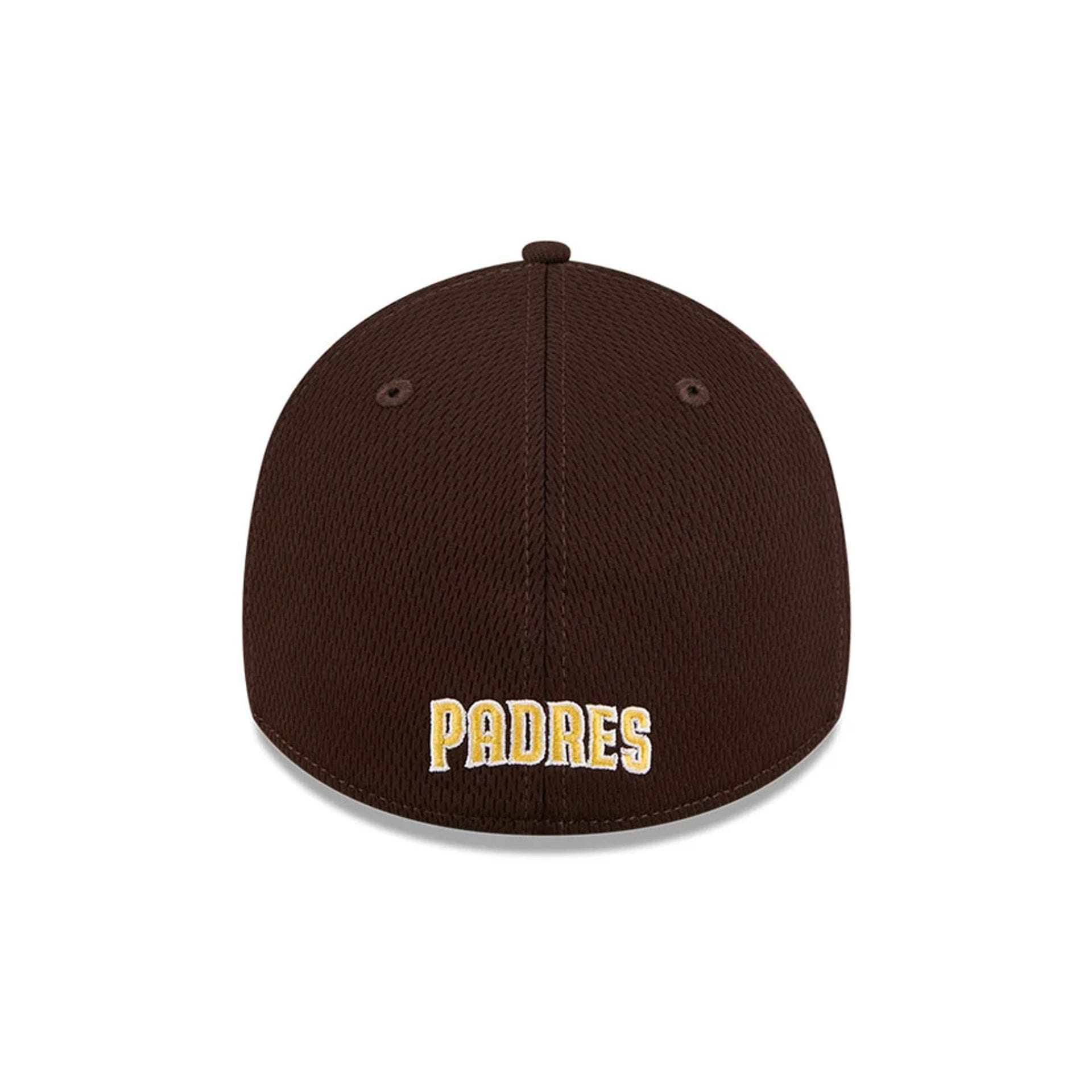 Pictured is this MLB Evergreen San Diego Padres 39THIRTY Stretch Fit cap in dark brown. 4