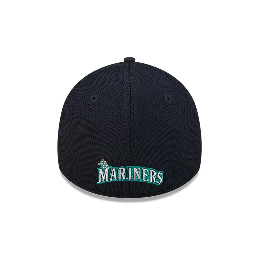 Pictured is this MLB Evergreen Seattle Mariners 39THIRTY Stretch Fit cap in navy. 5