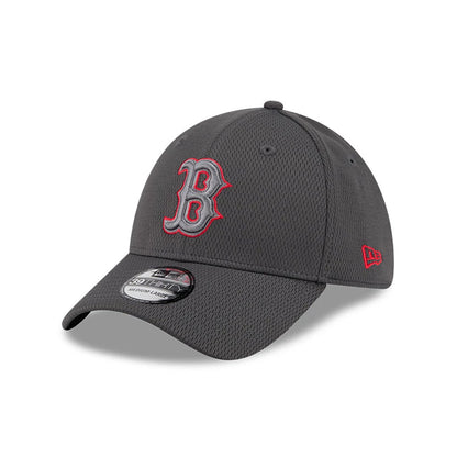 Pictured is this MLB Evergreen Boston Red Sox 39THIRTY Stretch Fit cap in dark grey. 1