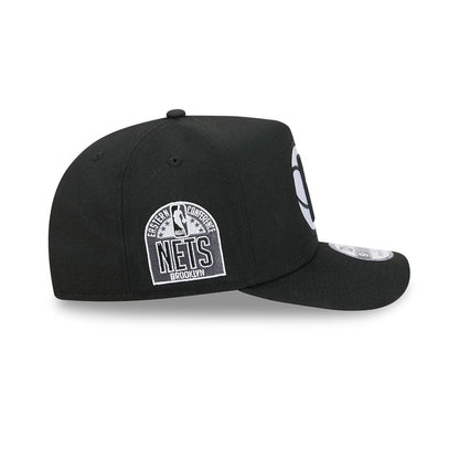 Pictured is this NBA Evergreen Brooklyn Nets 9FIFTY A-Frame Snapback cap in black. 5