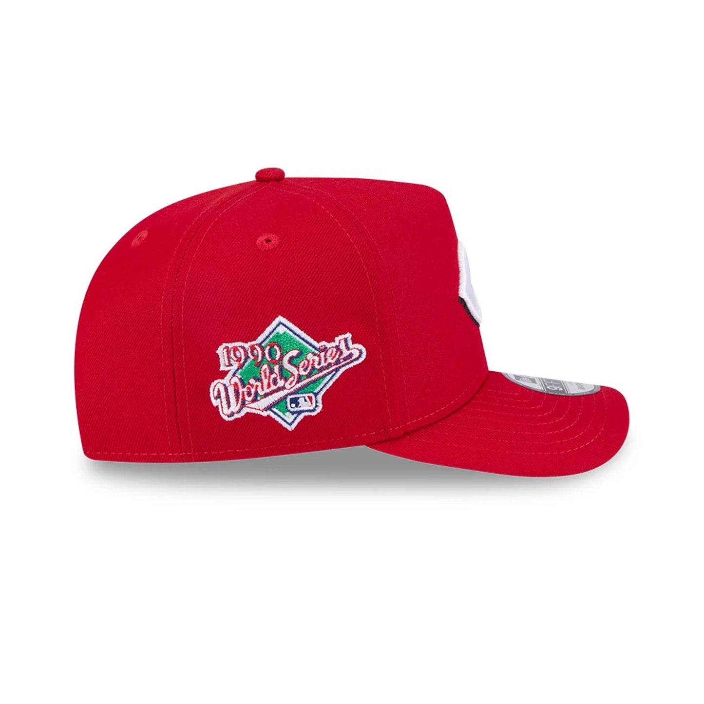Pictured is this MLB Evergreen Cincinnati Reds 9FIFTY A-Frame Snapback cap in red. 5