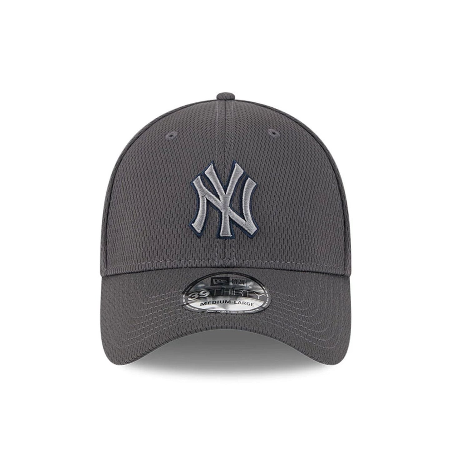 Pictured is this MLB Evergreen New York Yankees 39THIRTY Stretch Fit cap in dark grey. 2