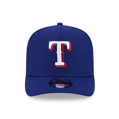 Pictured is this MLB Evergreen Texas Rangers 9FIFTY A-Frame Snapback cap in dark blue. 3