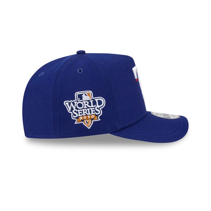 Pictured is this MLB Evergreen Texas Rangers 9FIFTY A-Frame Snapback cap in dark blue. 5