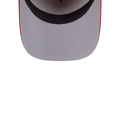 Pictured is this MLB Evergreen Washington Nationals 9FIFTY A-Frame Snapback cap in red. 2
