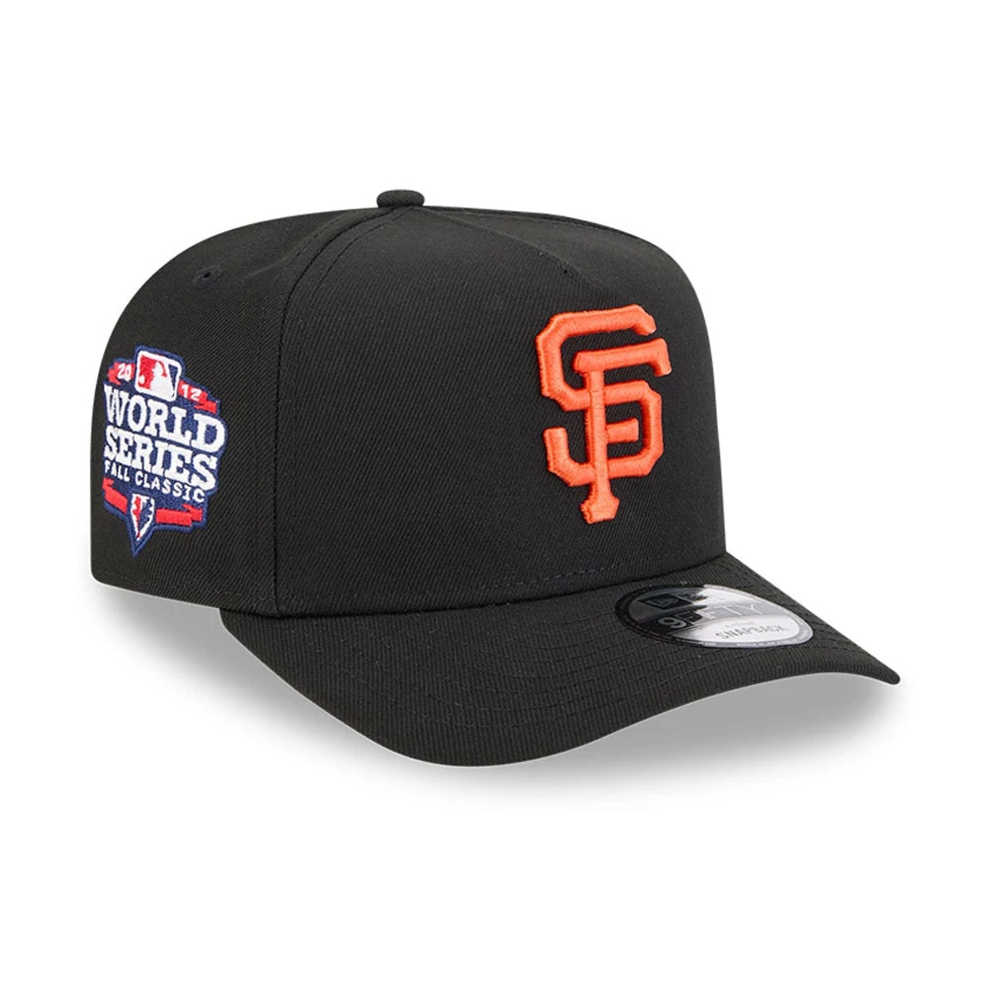 Pictured is this MLB Evergreen San Francisco Giants 9FIFTY A-Frame Snapback cap in black. 1