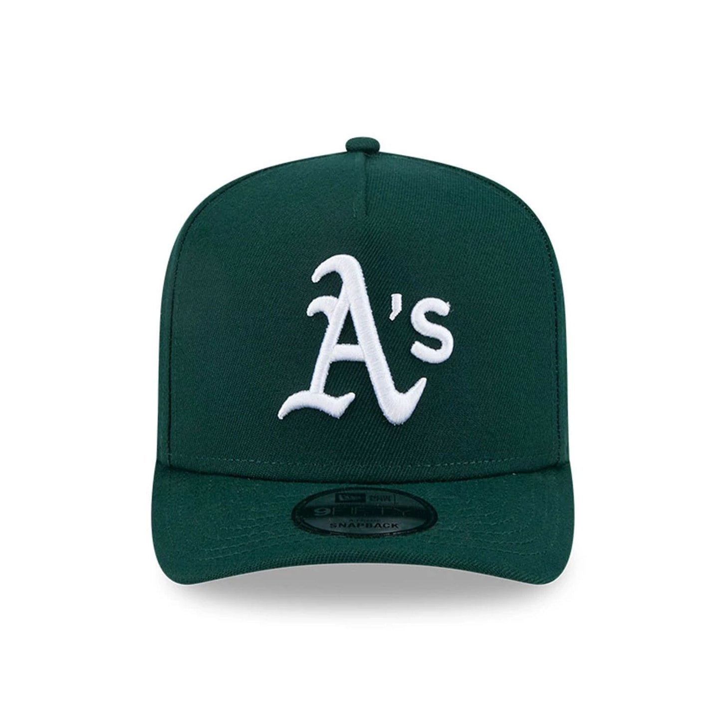 Pictured is this MLB Evergreen Athletics 9FIFTY A-Frame Snapback cap in dark green. 3