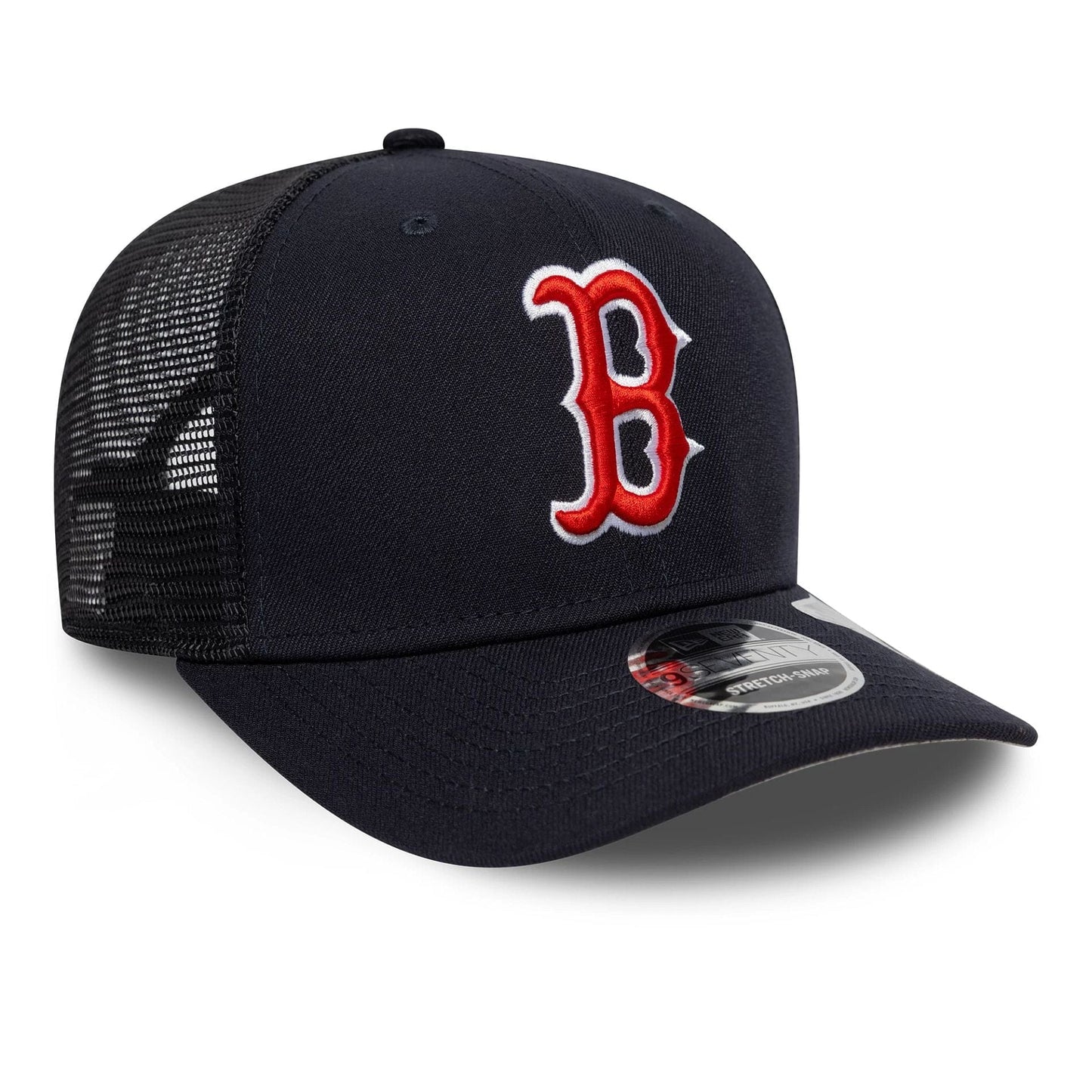 Pictured is this MLB Evergreen Boston Red Sox 9SEVENTY Stretch Snap cap in navy. 4