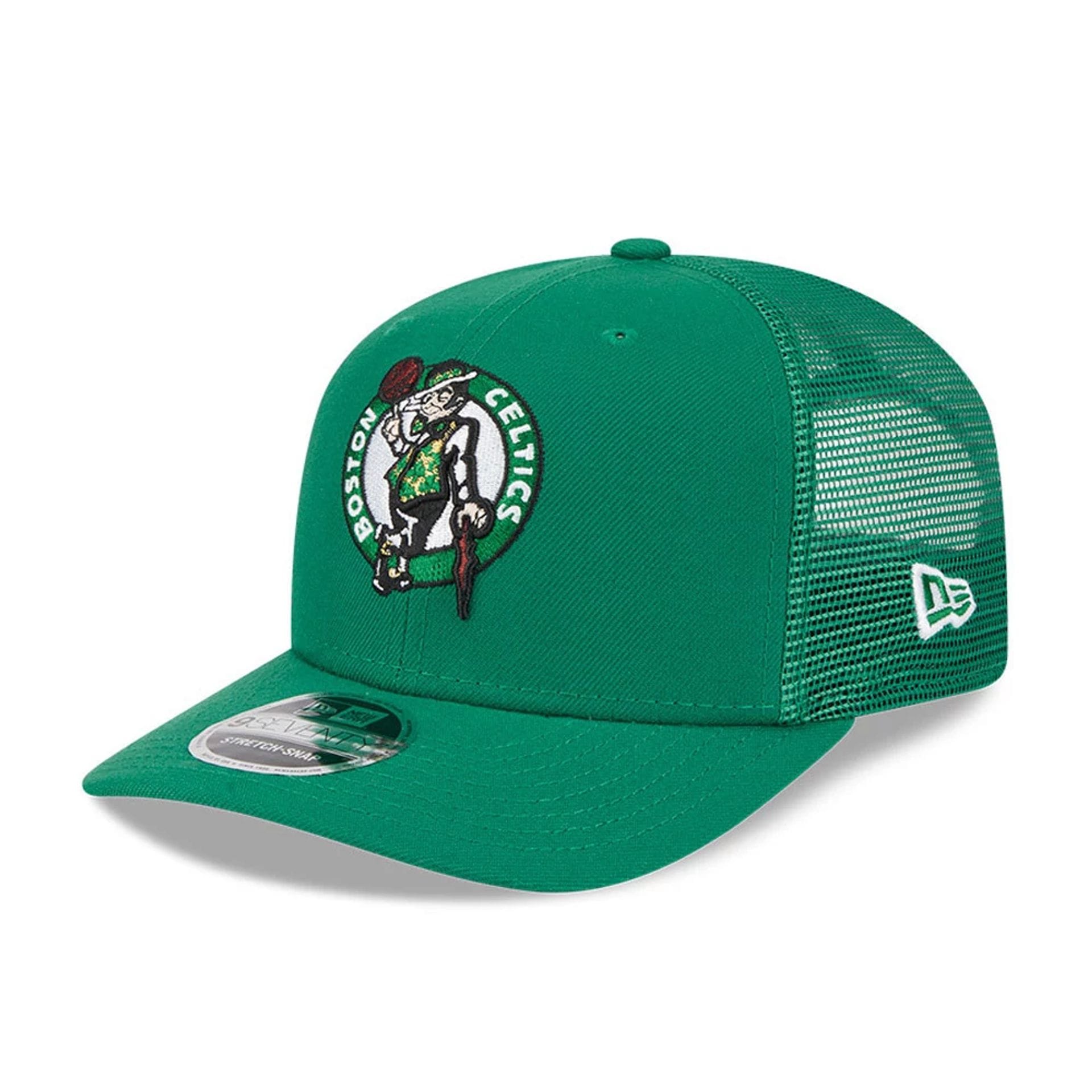 Pictured is this NBA Evergreen Boston Celtics 9SEVENTY Stretch Snap cap in green. 1