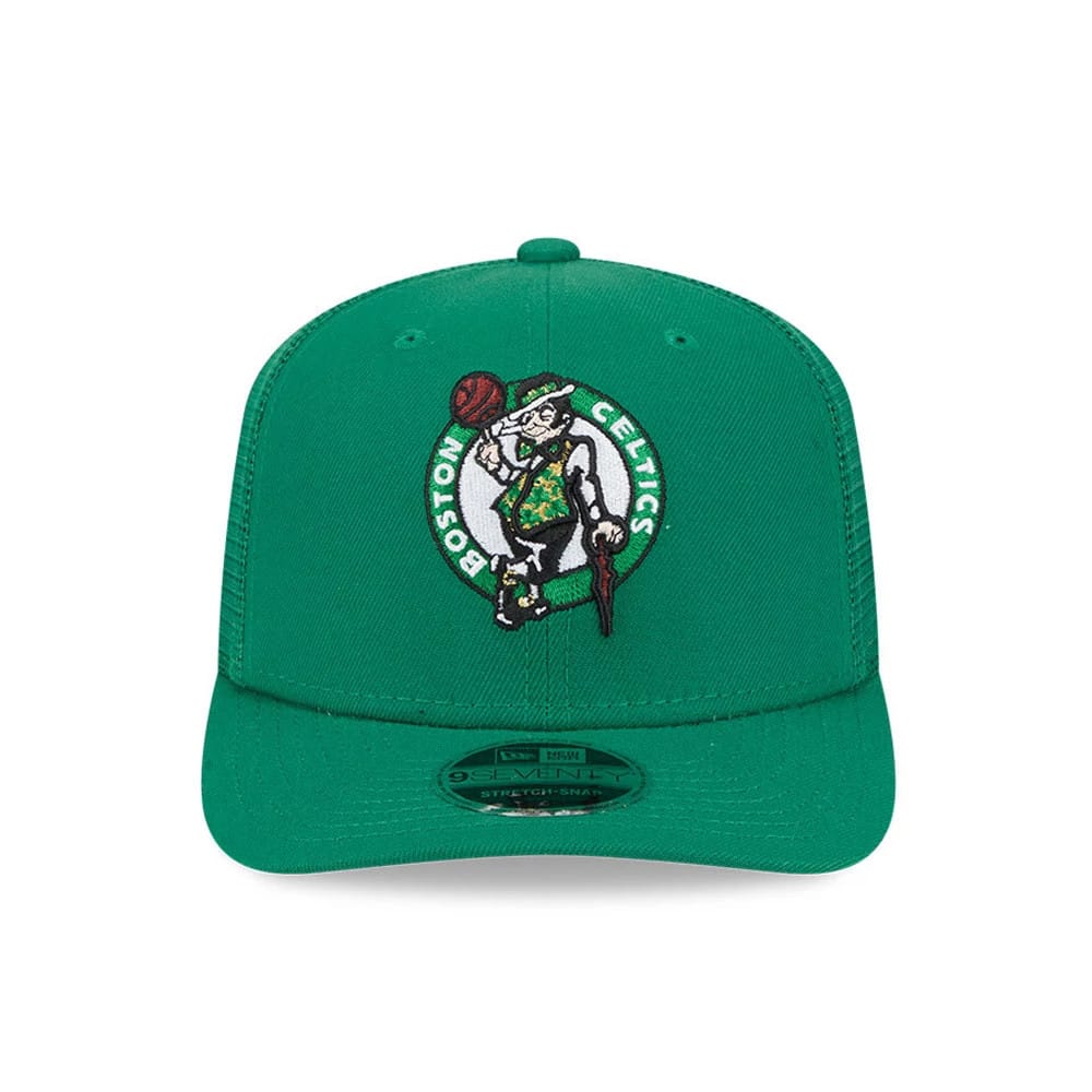 Pictured is this NBA Evergreen Boston Celtics 9SEVENTY Stretch Snap cap in green. 3